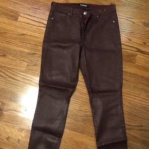 Maroon Leather Pants